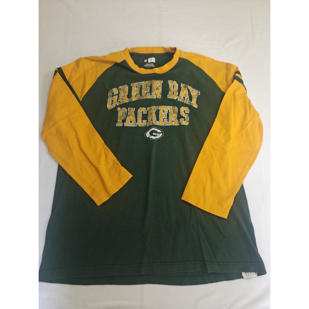 Green Bay Packers NFL Team Apparel Long Sleeve Shirt Men’s L Green Gold